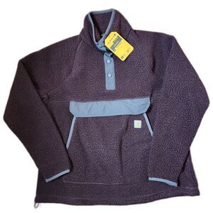 Carhartt Women’s Fleece Pullover – Size Large, Purple, Relaxed Fit, NWT